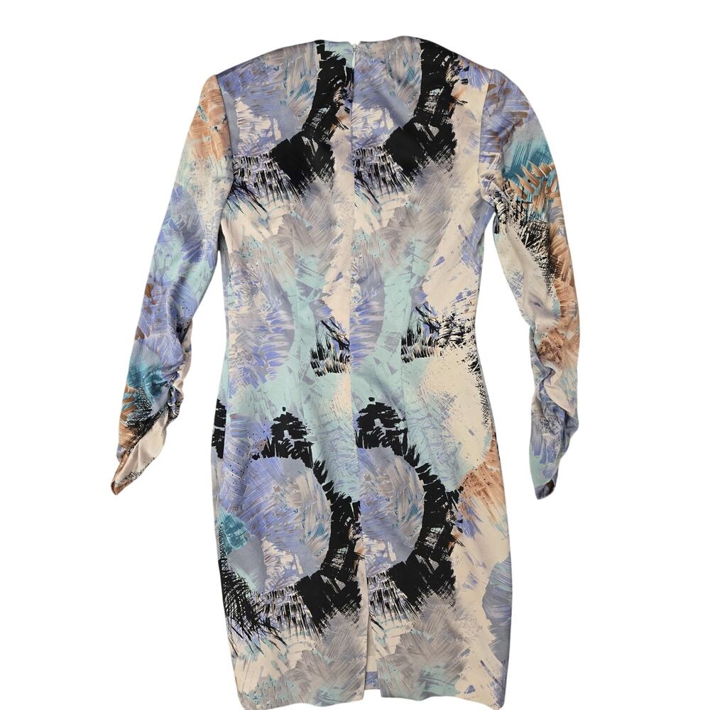 Wendy Harrison of Beverly Hills XS long sleeve silk dress multicolor